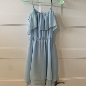 Off the Shoulder Light Blue Flowy Dress